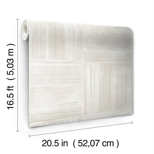 RoomMates Dimensional Square Beige Plaster Peel & Stick Wallpaper